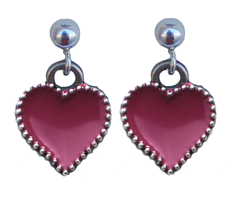Heart earrings in many colors