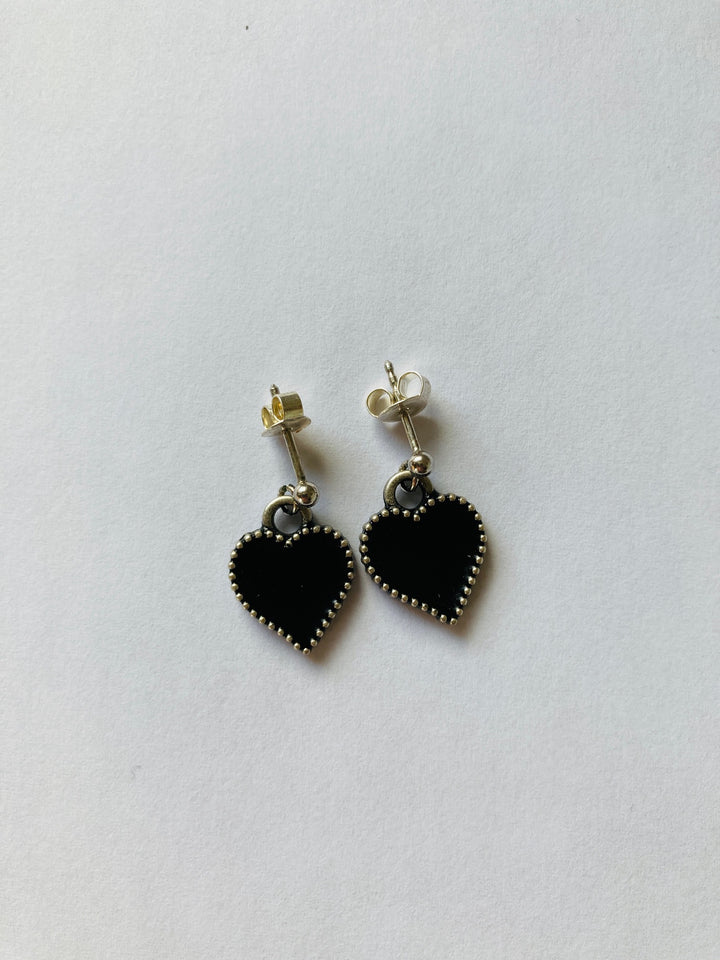 schwarze Ohrringe Stecker