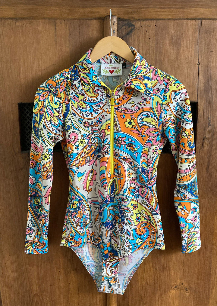 Retro long sleeve bodysuit