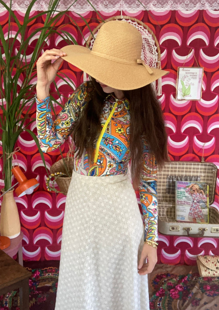 Retro long sleeve bodysuit