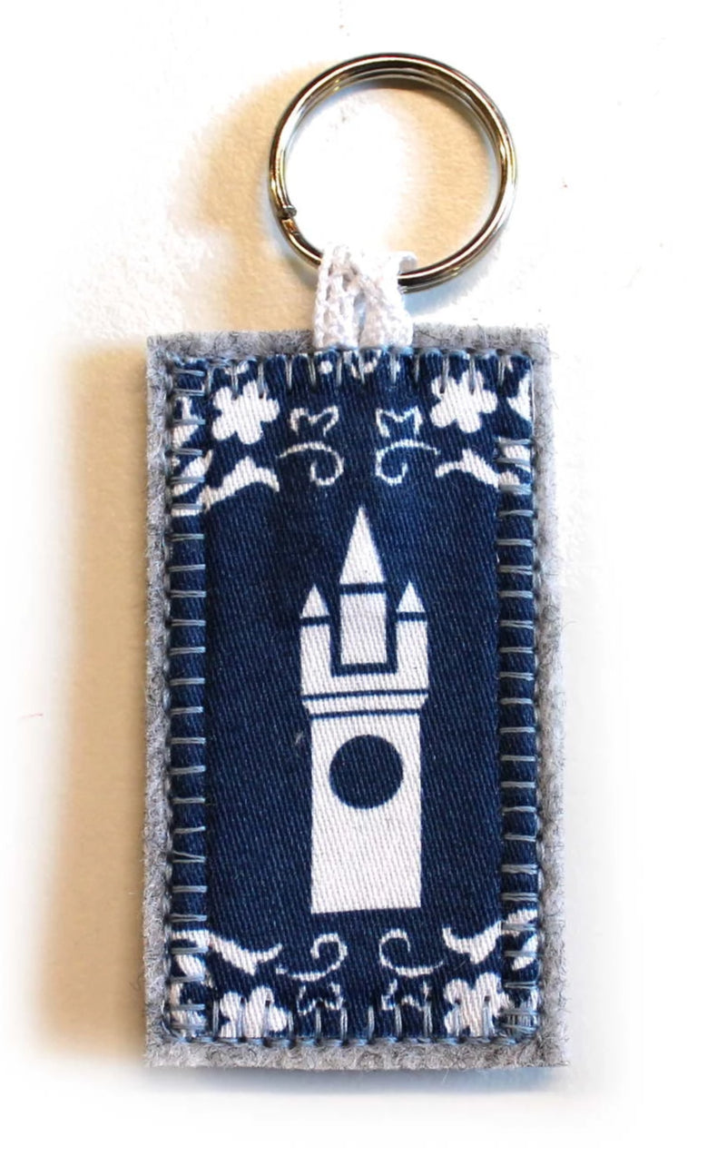 Schlüsselanhänger Turm blau